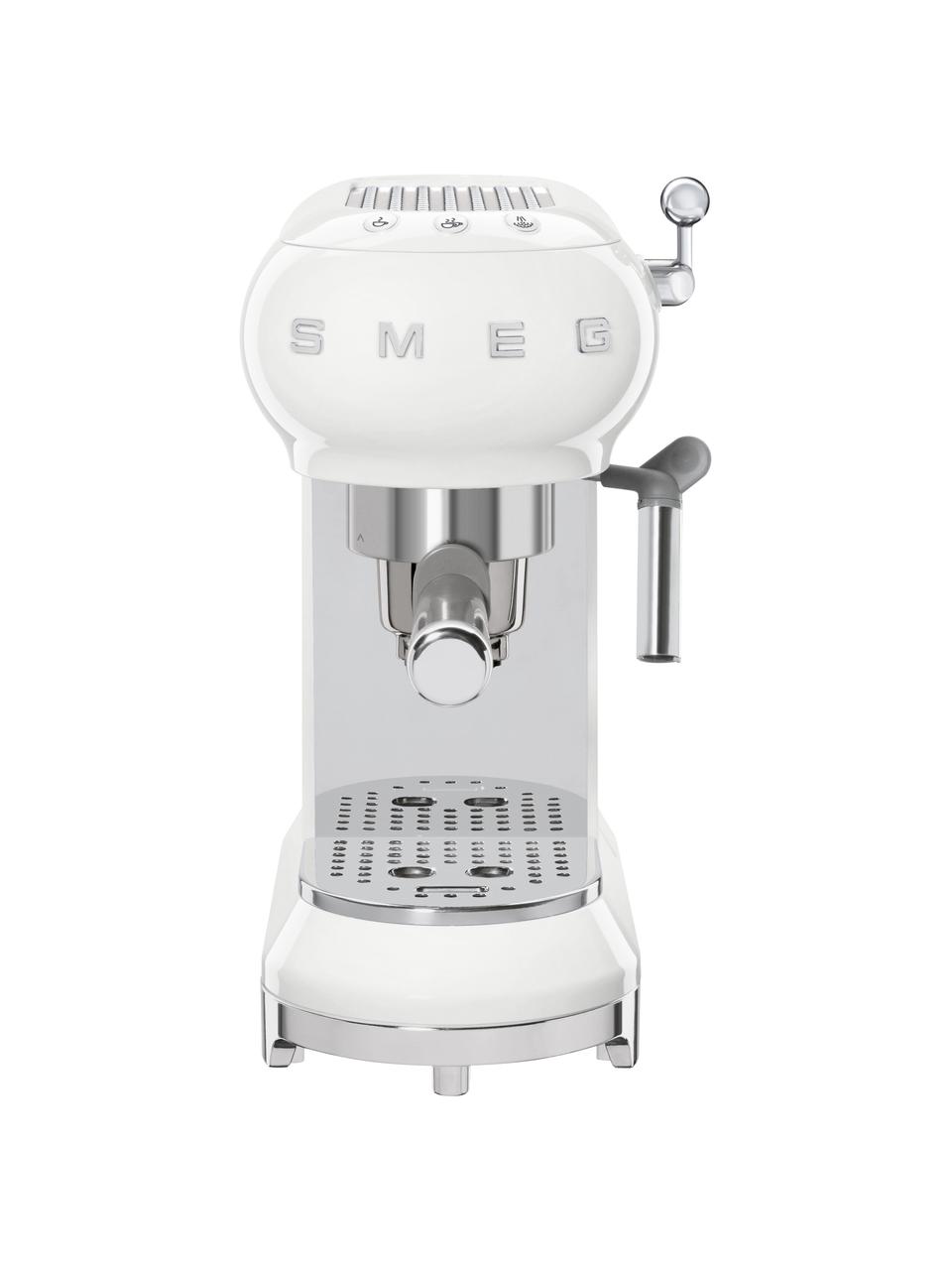 Espressomaschine 50's Style in Weiß, Weiß, glänzend, B 33 x H 33 cm