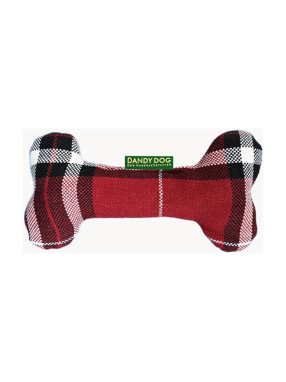 Hundespielzeug Highlands in Knochen-Form, in verschiedenen Grössen, Bezug: 100 % Polyester Der strap, Rot, Schwarz, Weiss, B 25 x H 14 cm