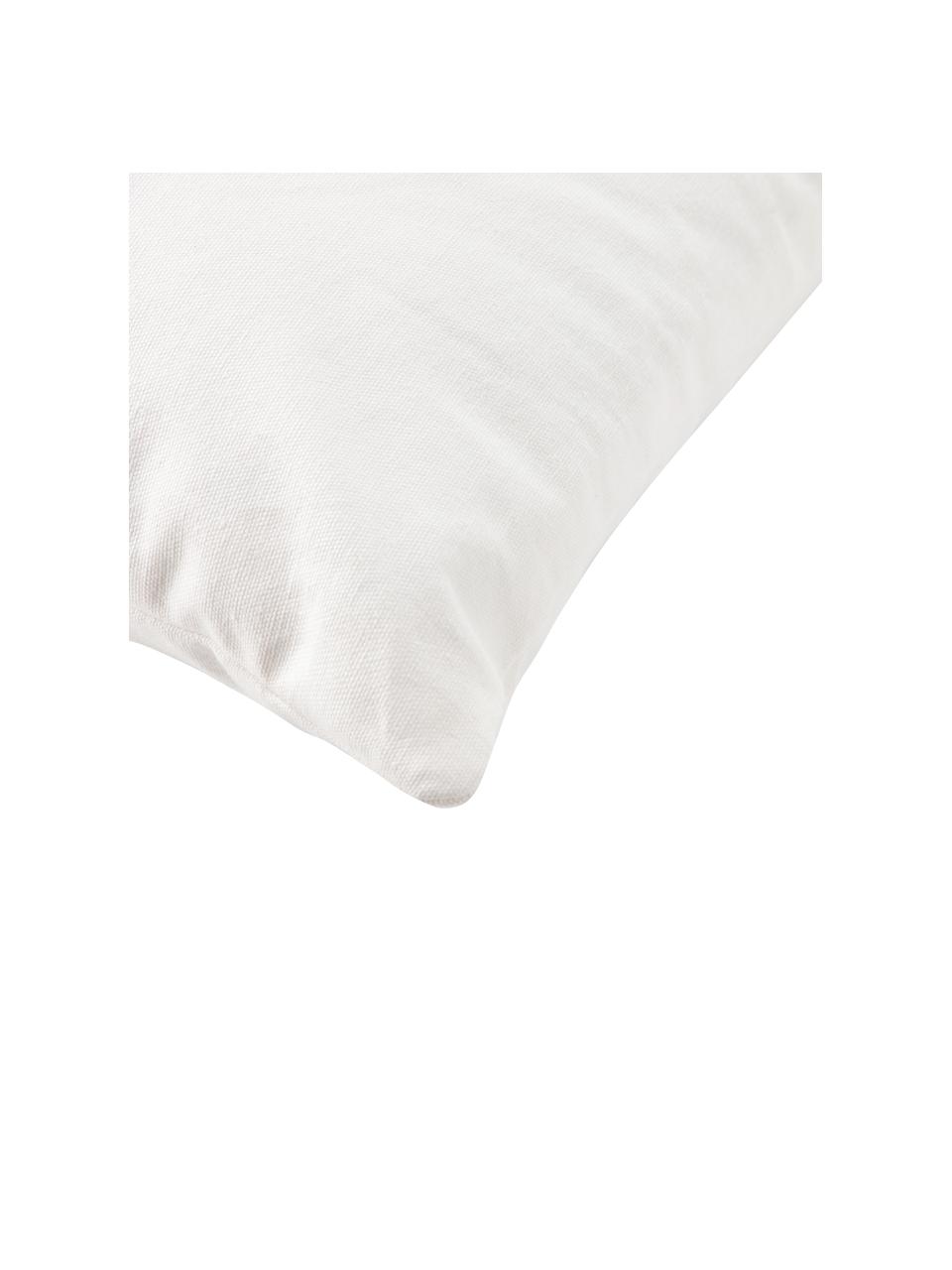 Housse de coussin 45x45 Keila, Coton, Blanc, bleu, larg. 45 x long. 45 cm