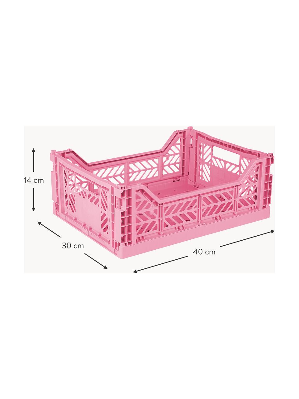 Contenitore pieghevole Midi, larg. 40 cm, Plastica, Rosa, Larg. 40 x Prof. 30 cm