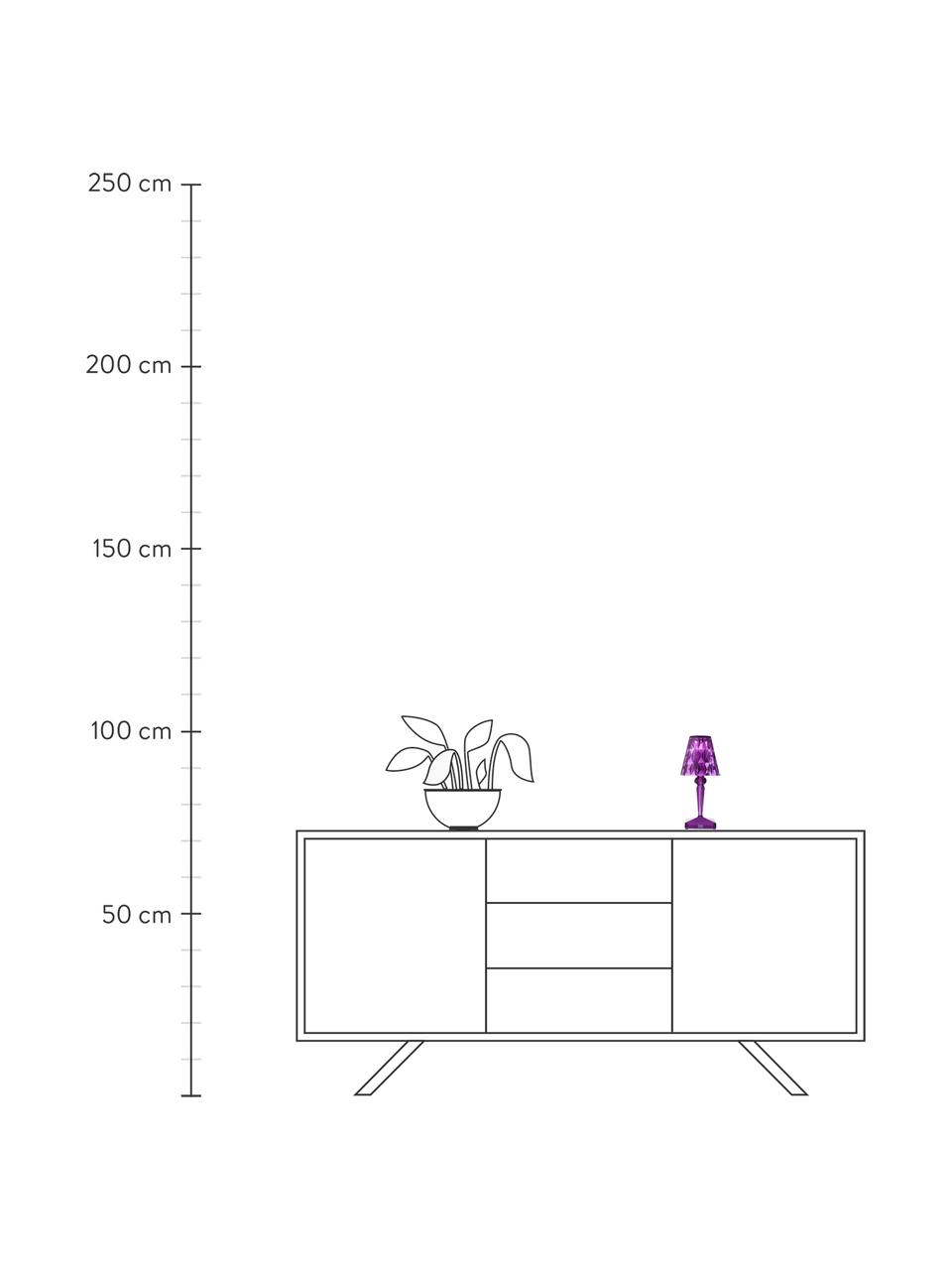 Lámpara de mesa LED de diseño Battery, portátil, Plástico, Lila, Ø 12 x Al 26 cm