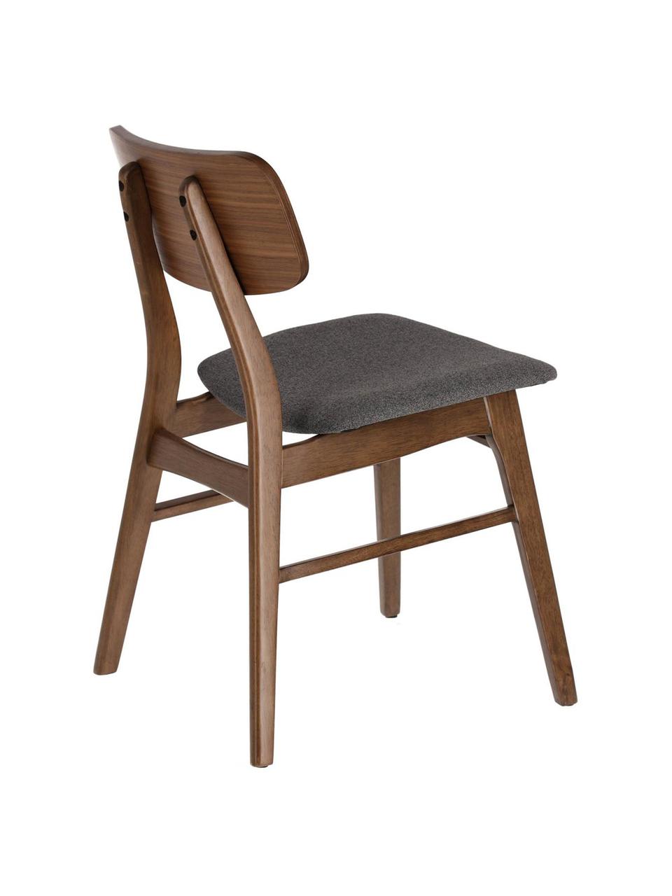 Chaise en bois Selia, 2 pièces, Gris foncé, brun foncé