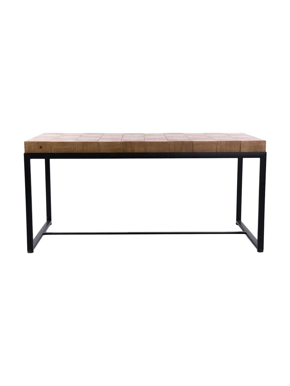 Mesa de centro Olivia, Tablero: tablero de fibras de dens, Patas: metal, Natural, negro, An 120 x Al 57 cm