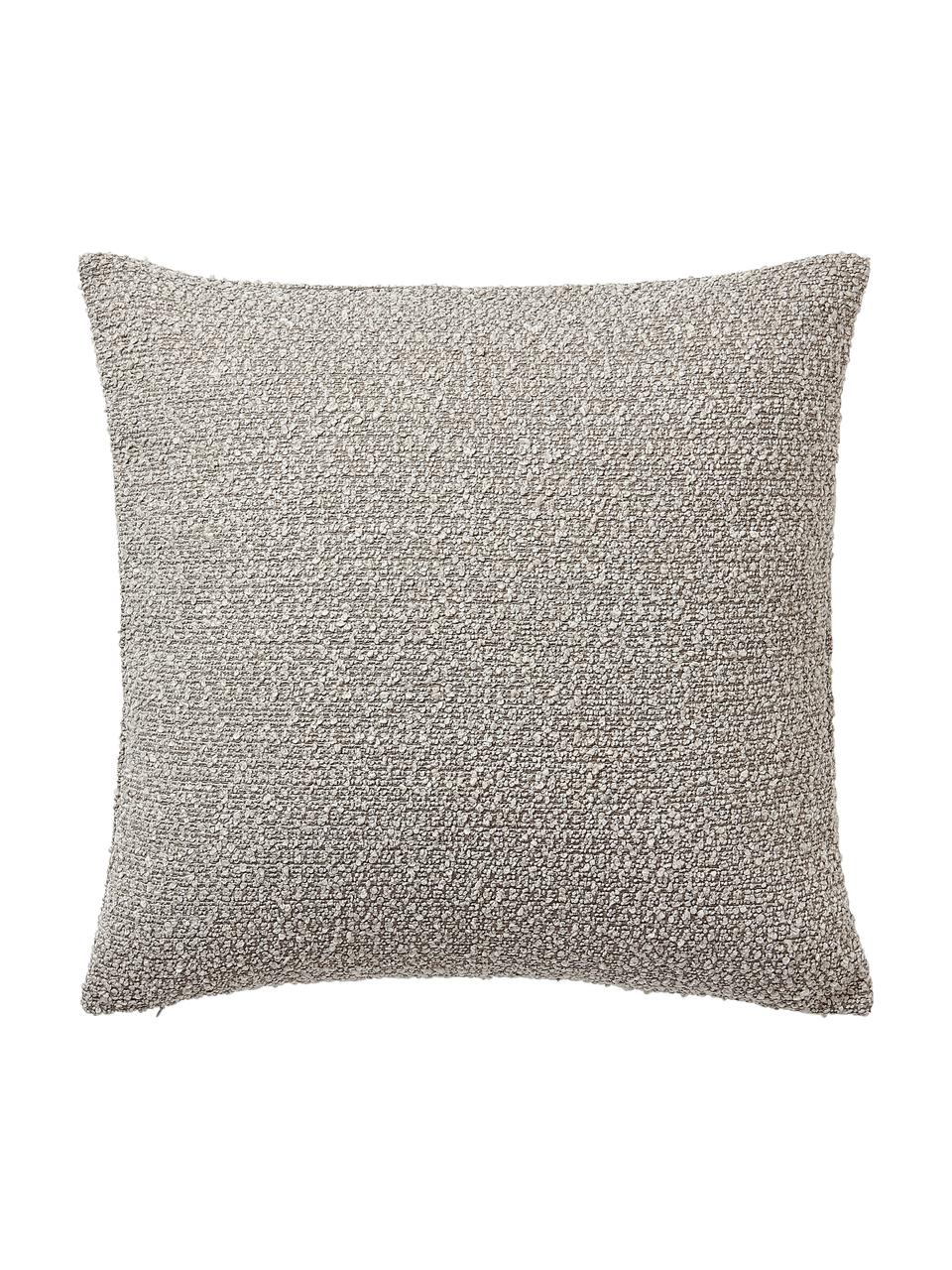 Veľký buklé poťah na vankúš Bellamie, Buklé (95 % polyester, 5 % akryl), Hnedosivá, Š 60 x D 60 cm