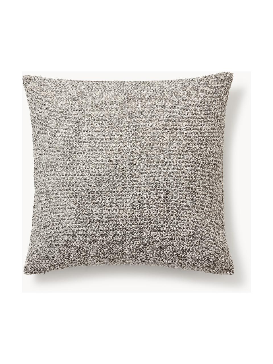 Buklé poťah na vankúš Bellamie, Buklé (95 % polyester, 5 % polyakryl), Hnedosivá, Š 60 x D 60 cm
