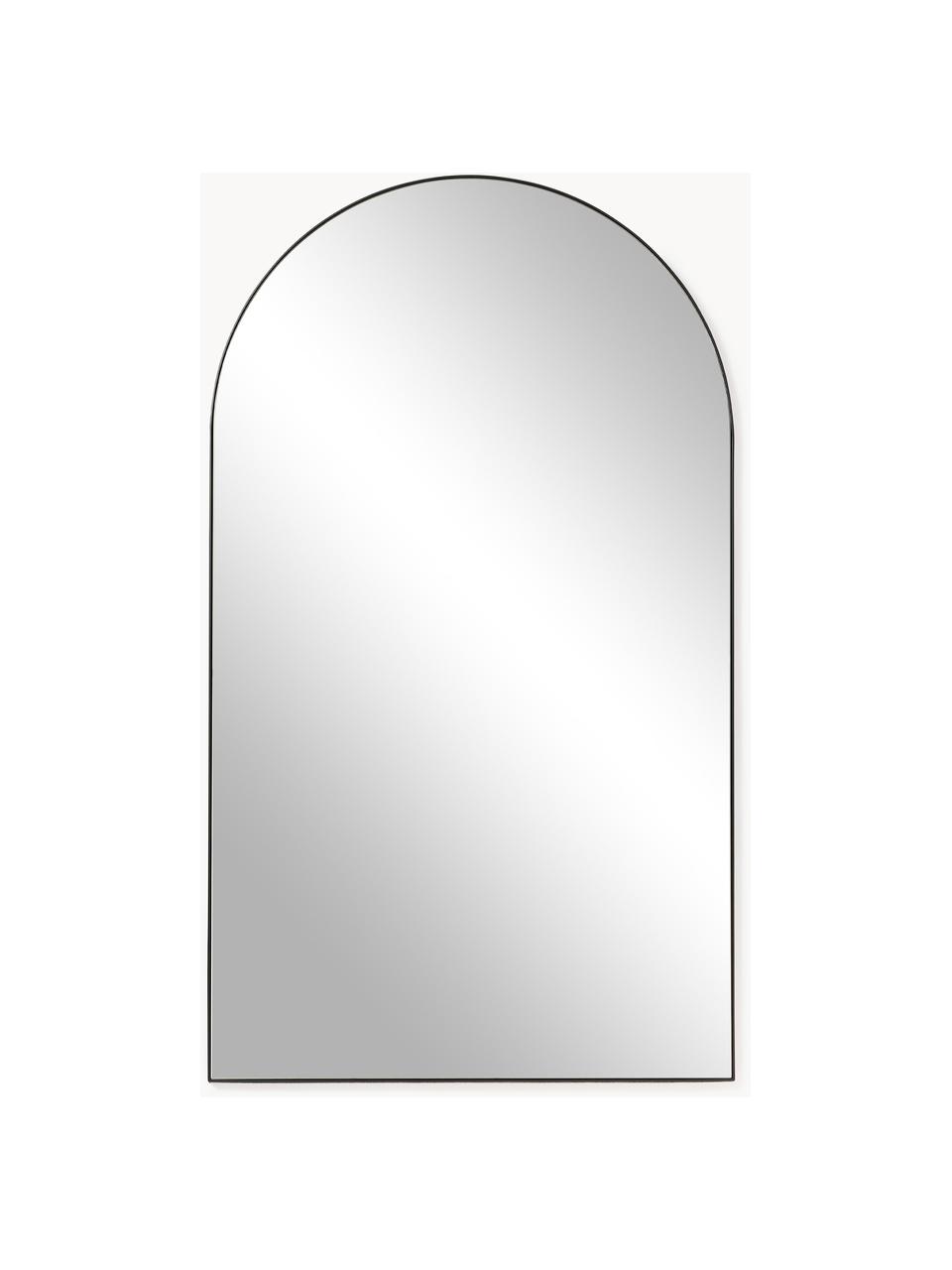 Grote leunende spiegel Finley, Lijst: gepoedercoat metaal, Zwart, B 110 x H 190 cm