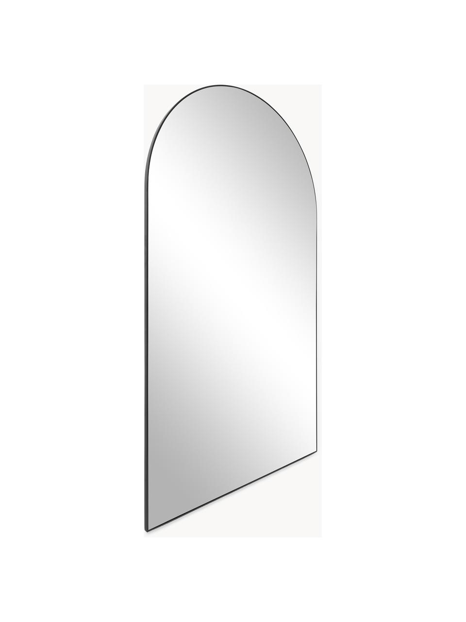 Großer Anlehnspiegel Finley, Rahmen: Metall, beschichtet, Rückseite: Mitteldichte Holzfaserpla, Spiegelfläche: Spiegelglas, Schwarz, B 110 x H 190 cm