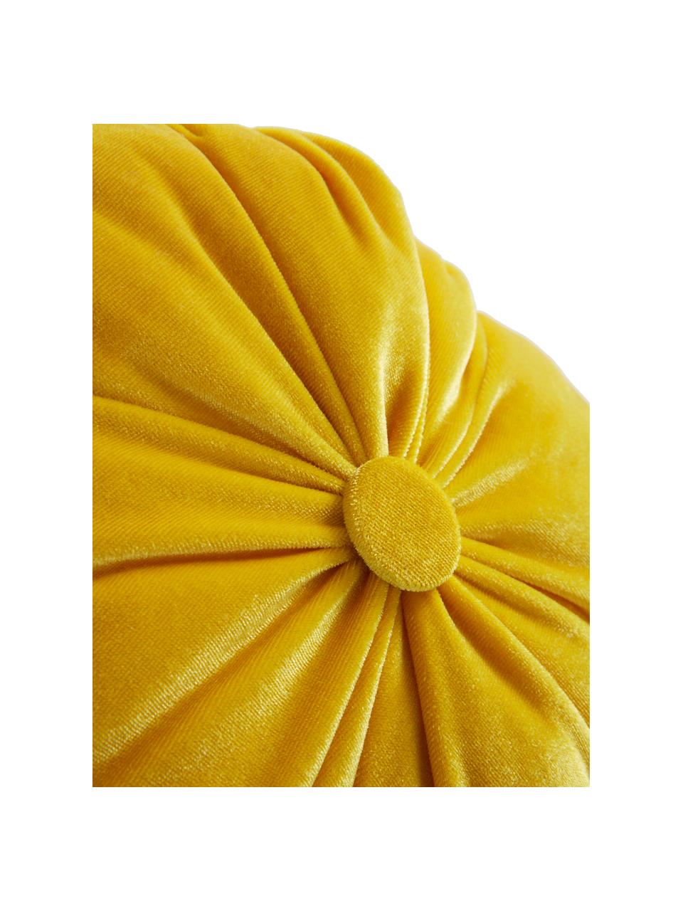 Calabaza decorativa Pumpis, Ø 16 cm, Tapizado: terciopelo (100% poliéste, Estructura: poliresina, Amarillo mostaza, Ø 16 x Al 15 cm