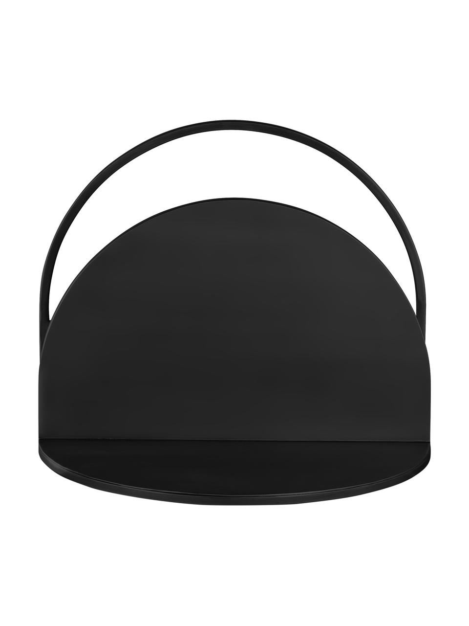 Nástěnný noční stolek s držákem na časopisy Grayson, Kov s práškovým nástřikem, Černá, Š 40 cm, V 33 cm