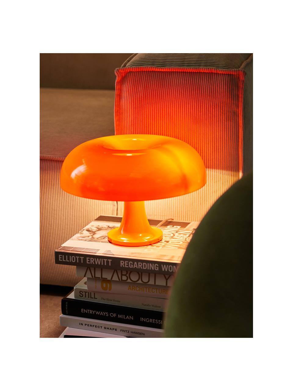 Kleine tafellamp Nessino, Lamp: polycarbonaat, Oranje, Ø 32 x H 22 cm