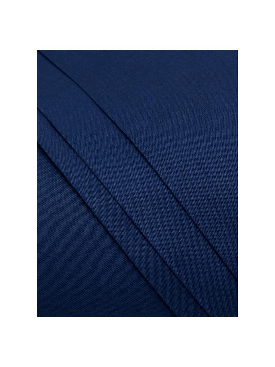 Ropa de cama de renforcé Lenare, Azul oscuro, Cama 90 cm (150 x 290 cm)