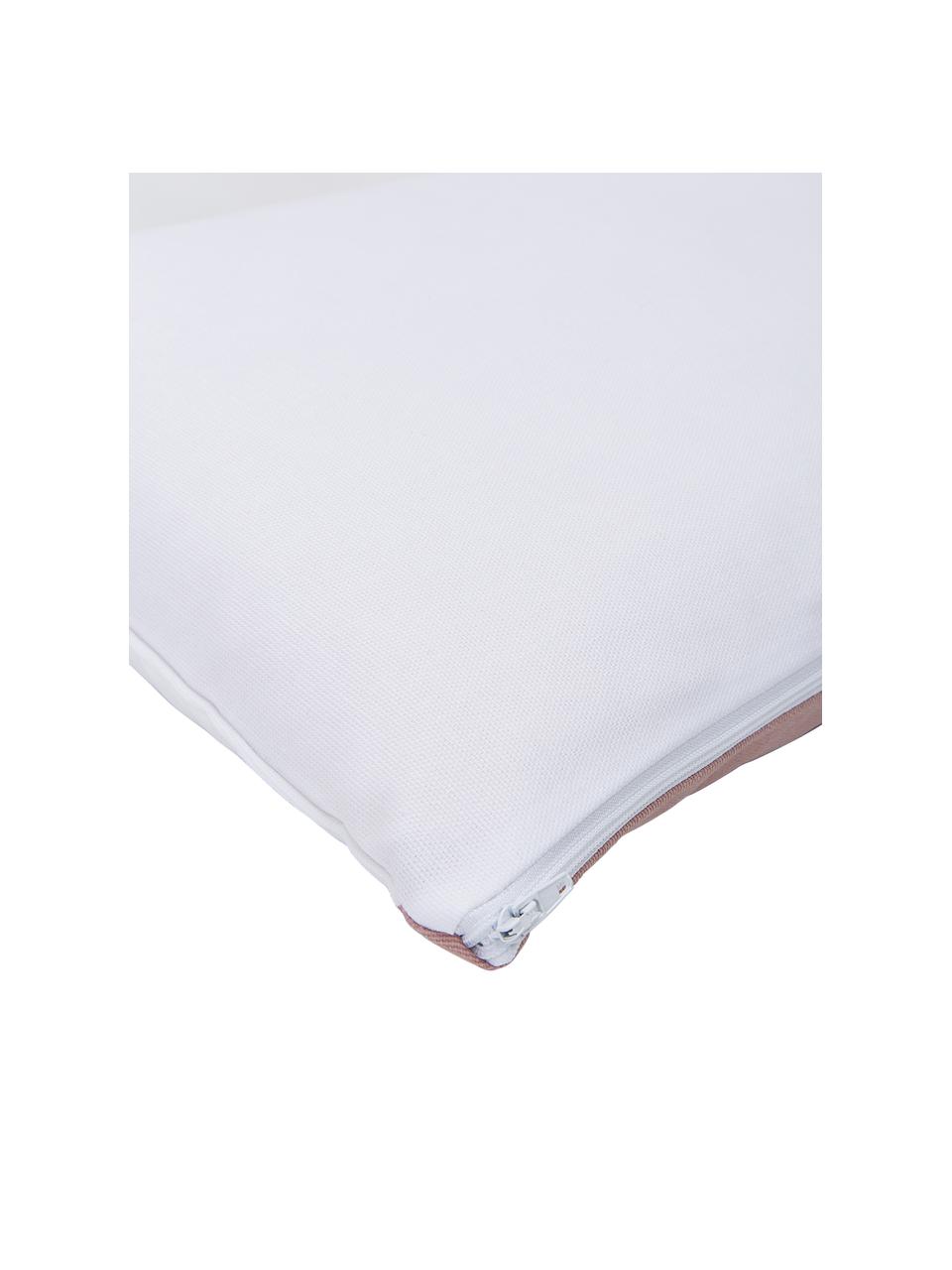 Housse de coussin rectangulaire Ren, 100 % coton, Blanc, vieux rose, larg. 30 x long. 50 cm