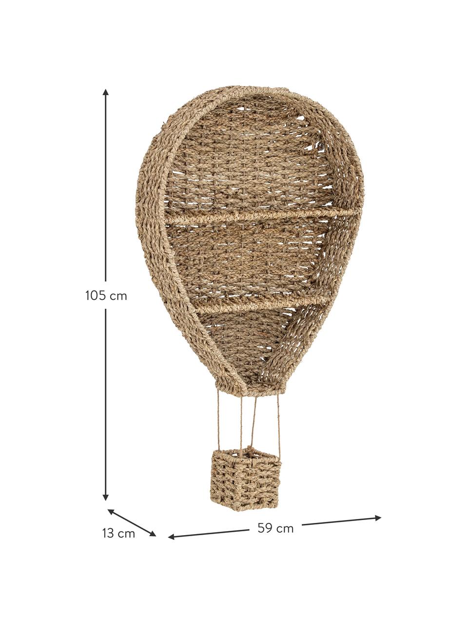 Estante de pared de jacinto de agua Ditter, Jacintos de agua, Marrón, An 59 x Al 105 cm