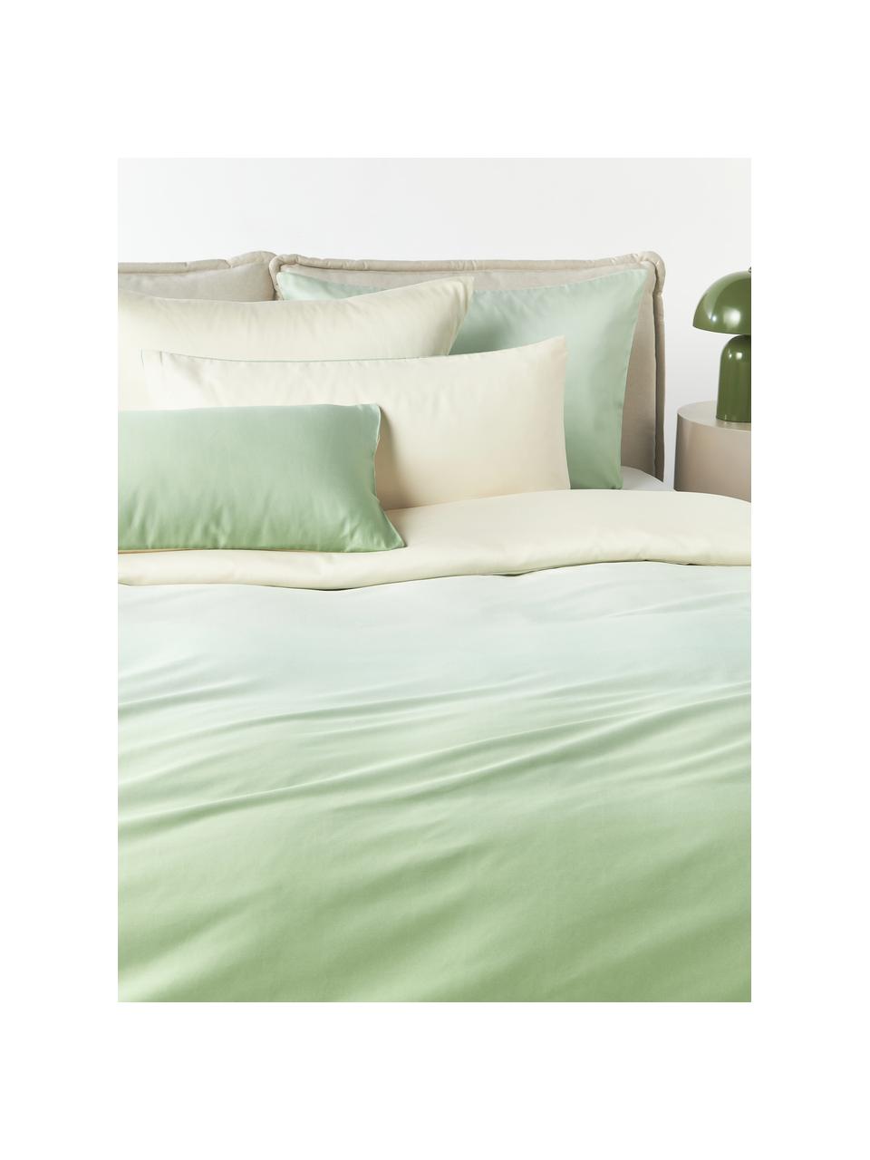 Funda de almohada de satén Jania, Tonos verdes, An 45 x L 110 cm