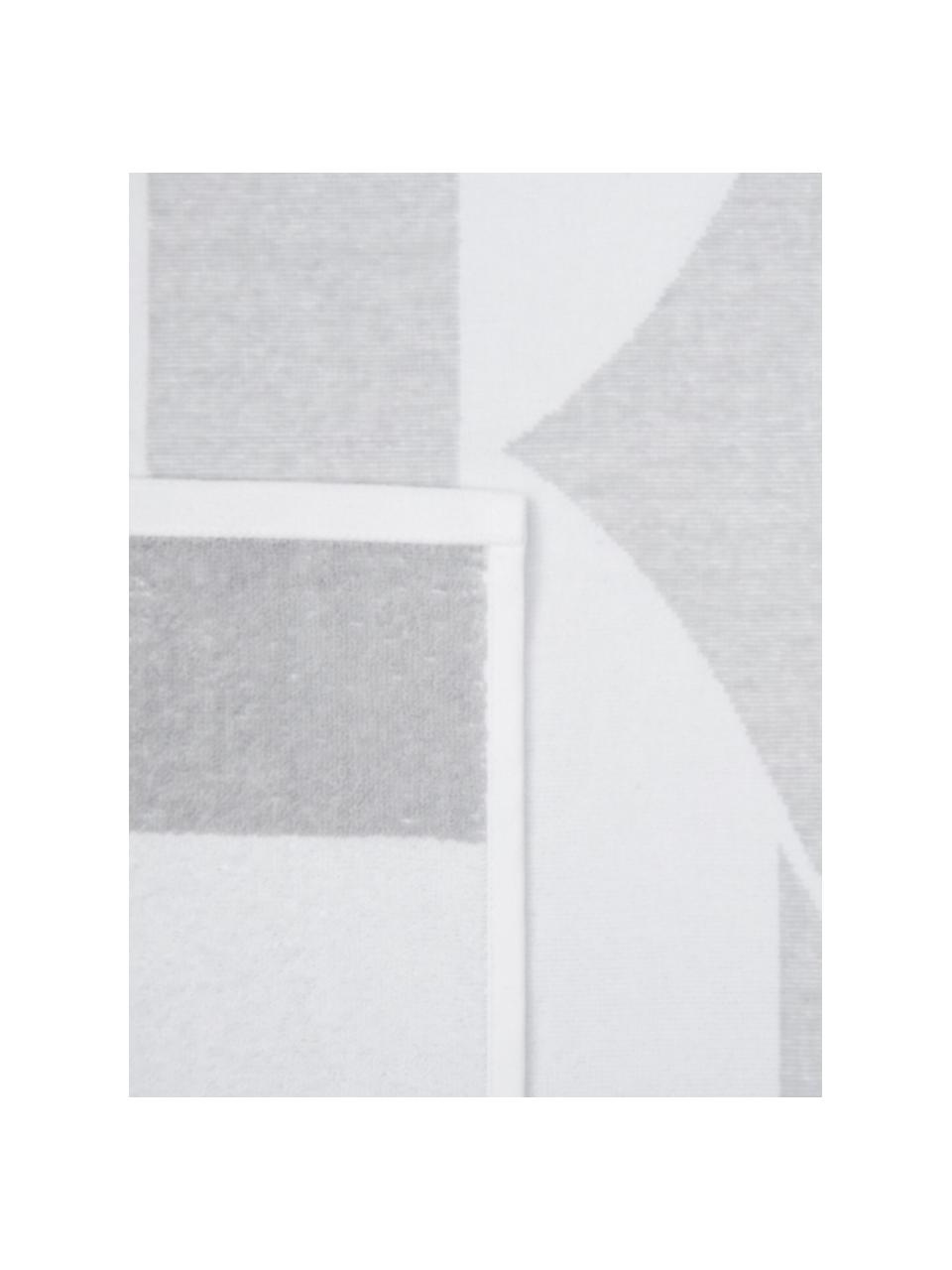 Serviette de plage à rayures et imprimé ancre Anko, Gris, blanc