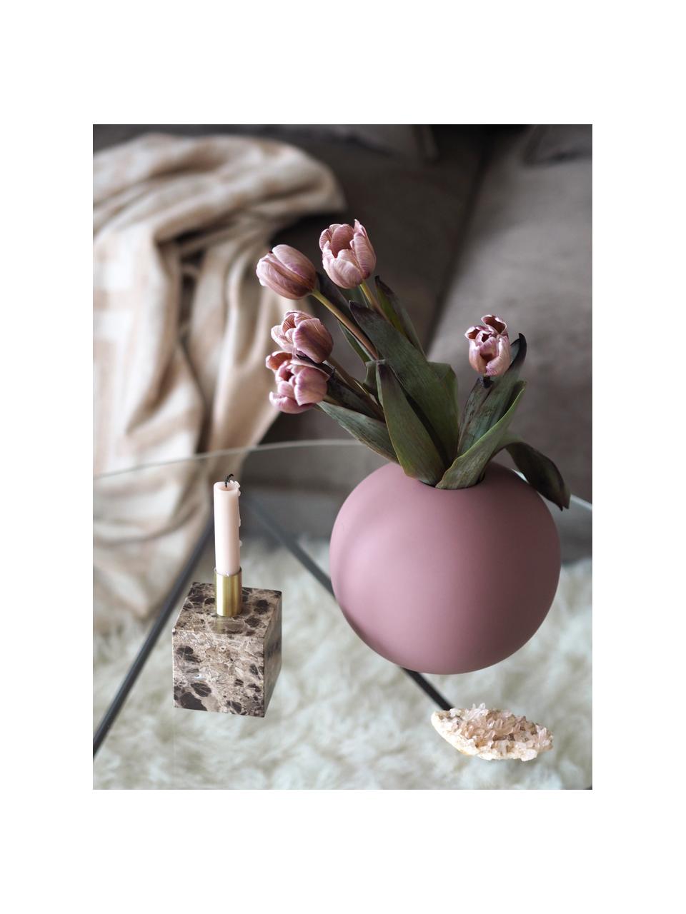 Ručně vyrobená kulatá váza Ball, Keramika, Starorůžová, Ø 20 cm, V 20 cm