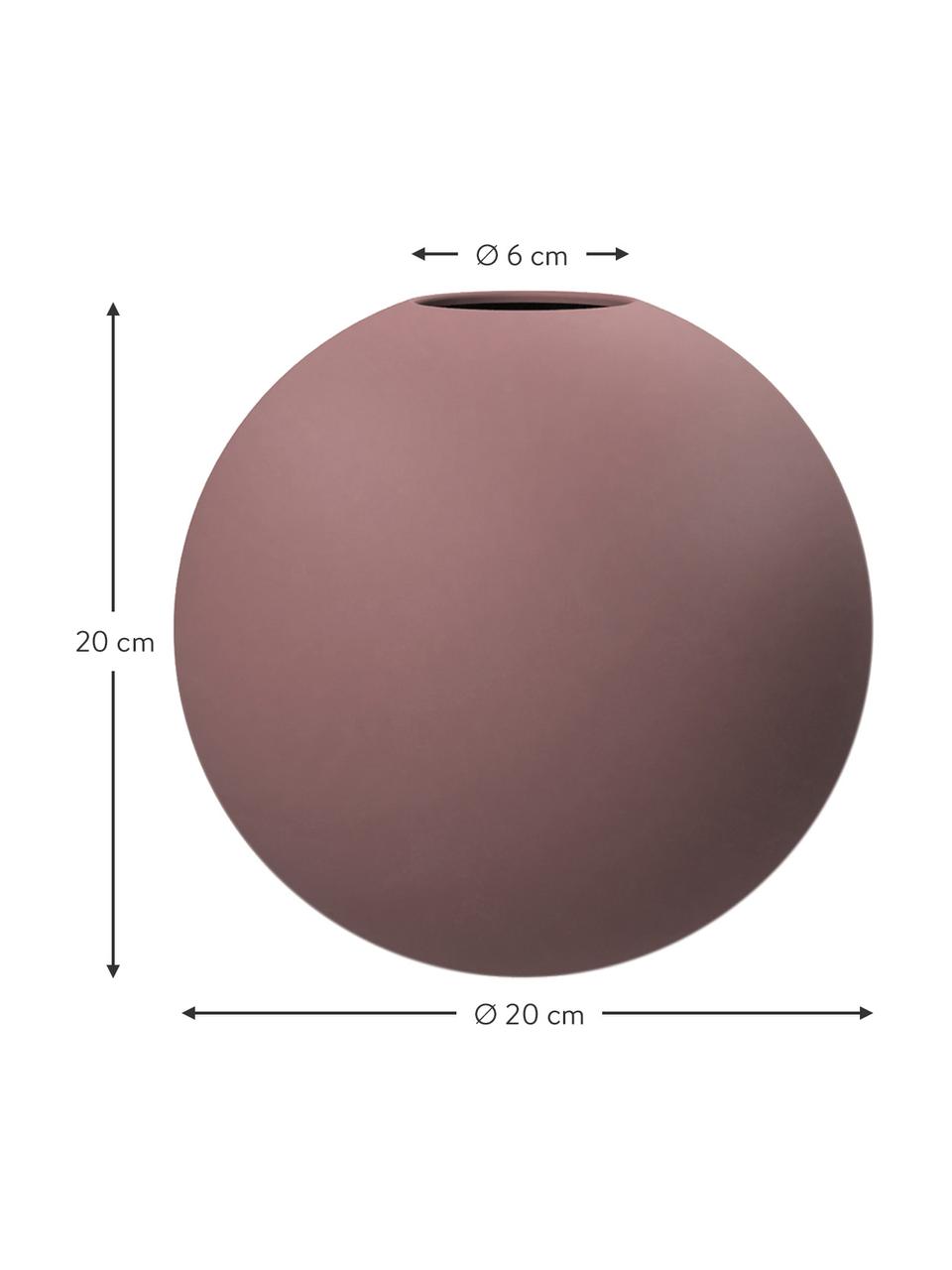 Ručne vyrobená guľatá váza Ball, Keramika, Staroružová, Ø 20 x V 20 cm