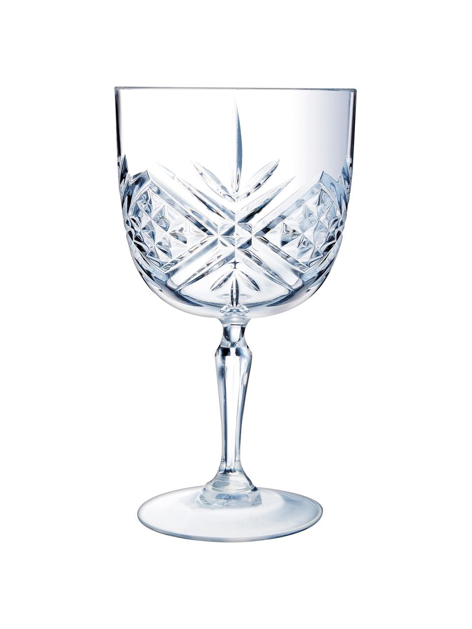 Bicchiere da cocktail con rilievo Broadway 6 pz, Vetro, Trasparente, Ø 11 x Alt. 20 cm, 600 ml