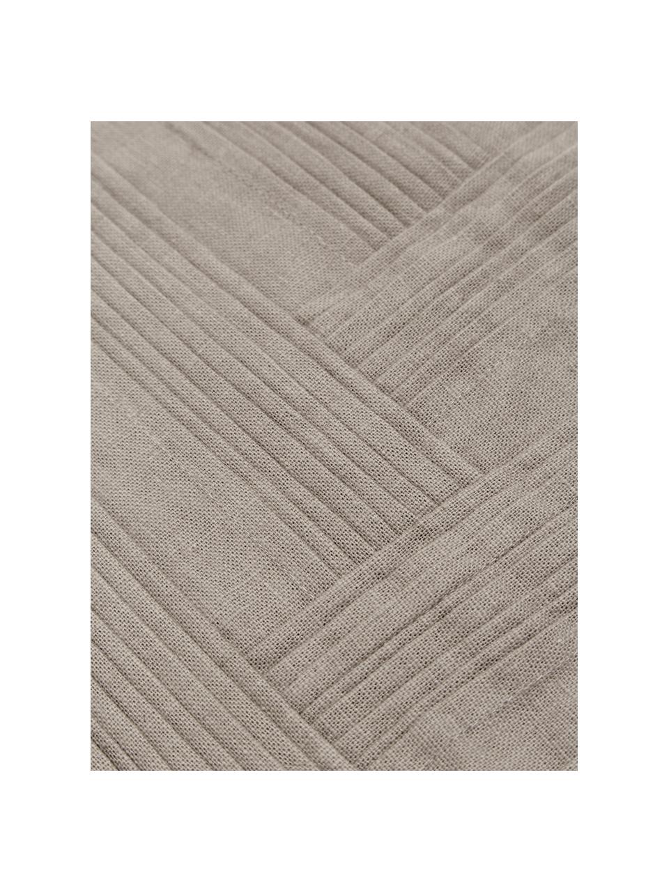 Funda de cojín de lino texturizada Maya, 51% lino, 49% algodón, Beige, An 30 x L 50 cm