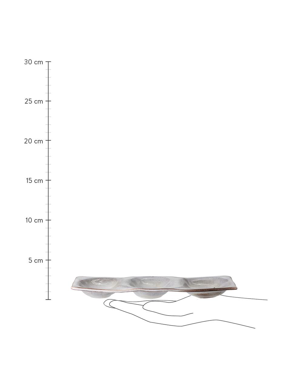 Handgemachte Servierplatte Sandrine aus Steingut, Steingut, Beigetöne, B 36 x T 13 cm