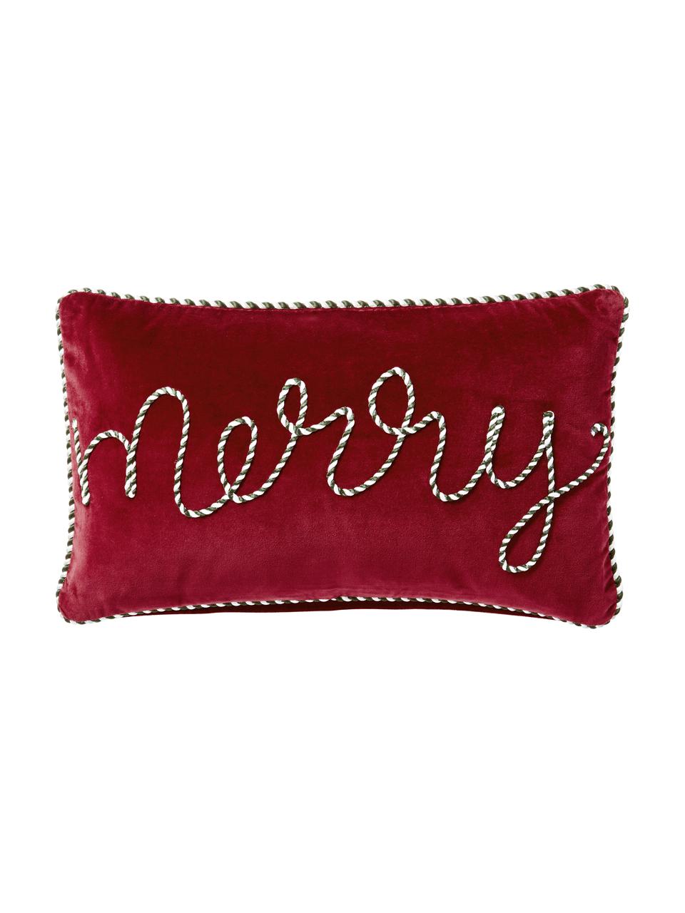 Set de fundas de cojín de terciopelo Jolly, 2 uds., Terciopelo (100% poliéster), Terciopelo rojo, An 30 x L 50 cm