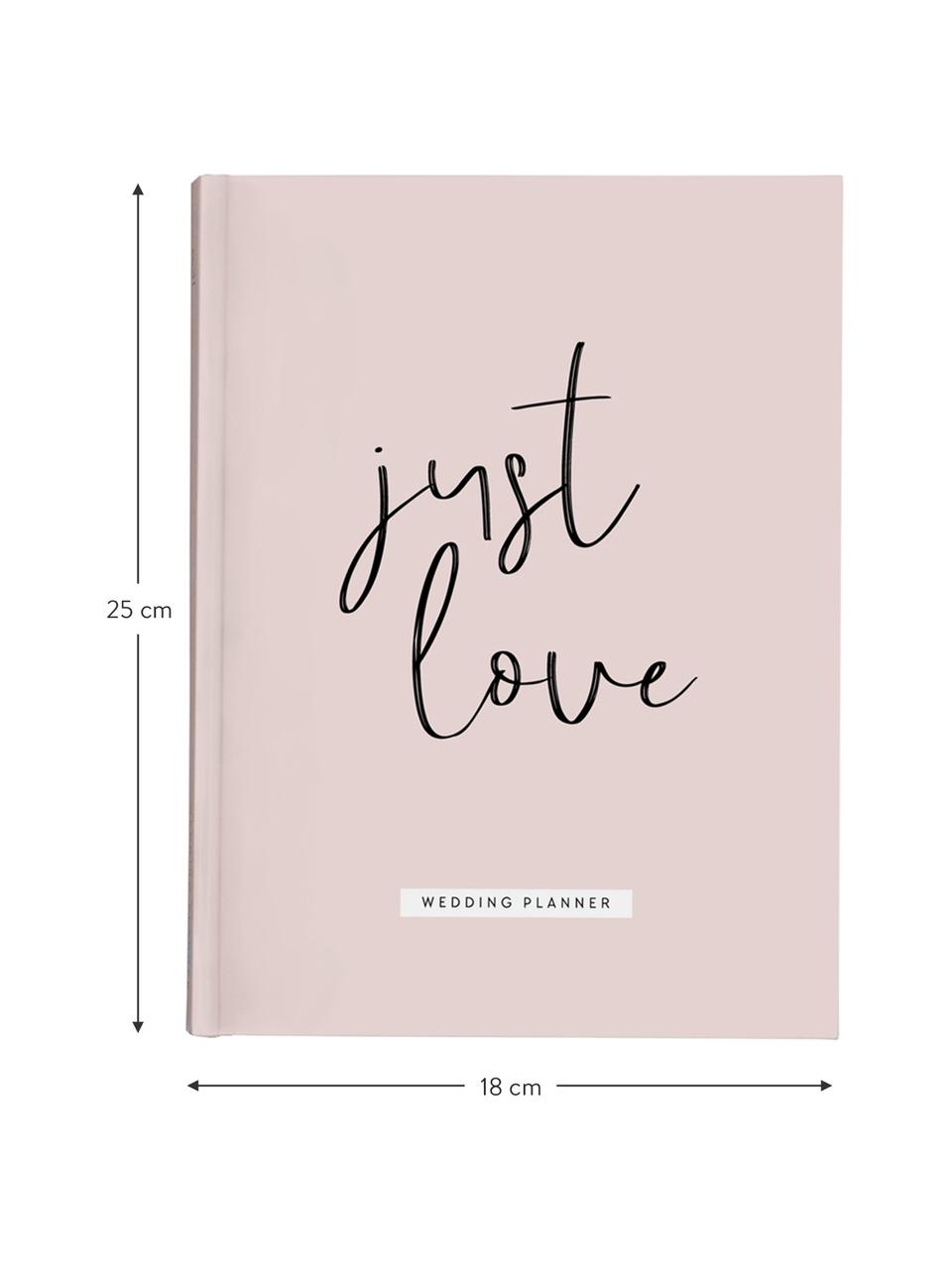 Svatební plánovač Just Love, Růžová, bílá, černá, Š 18 cm