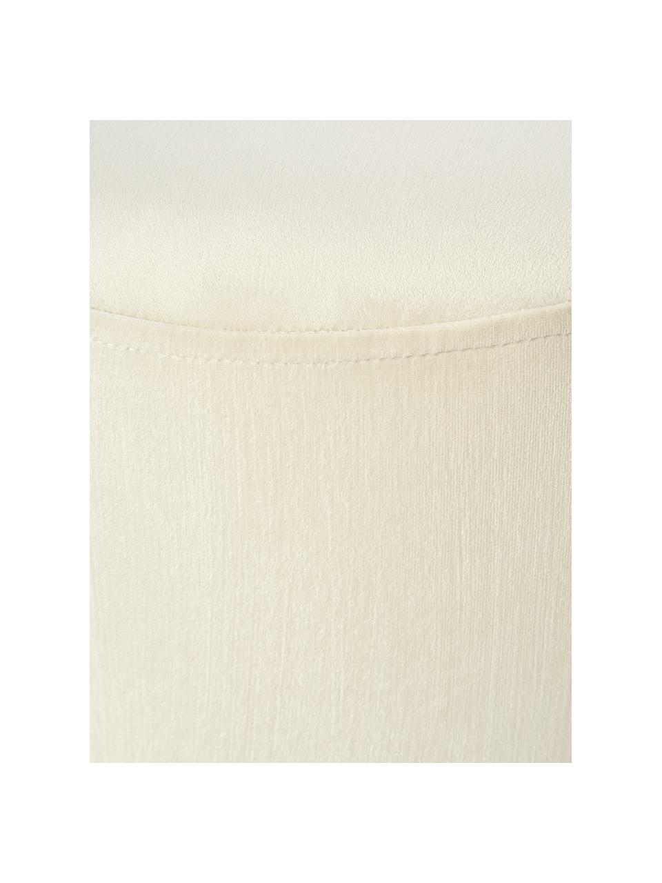 Pouf en velours Orchid, Velours blanc crème, socle doré, Ø 38 x haut. 38 cm