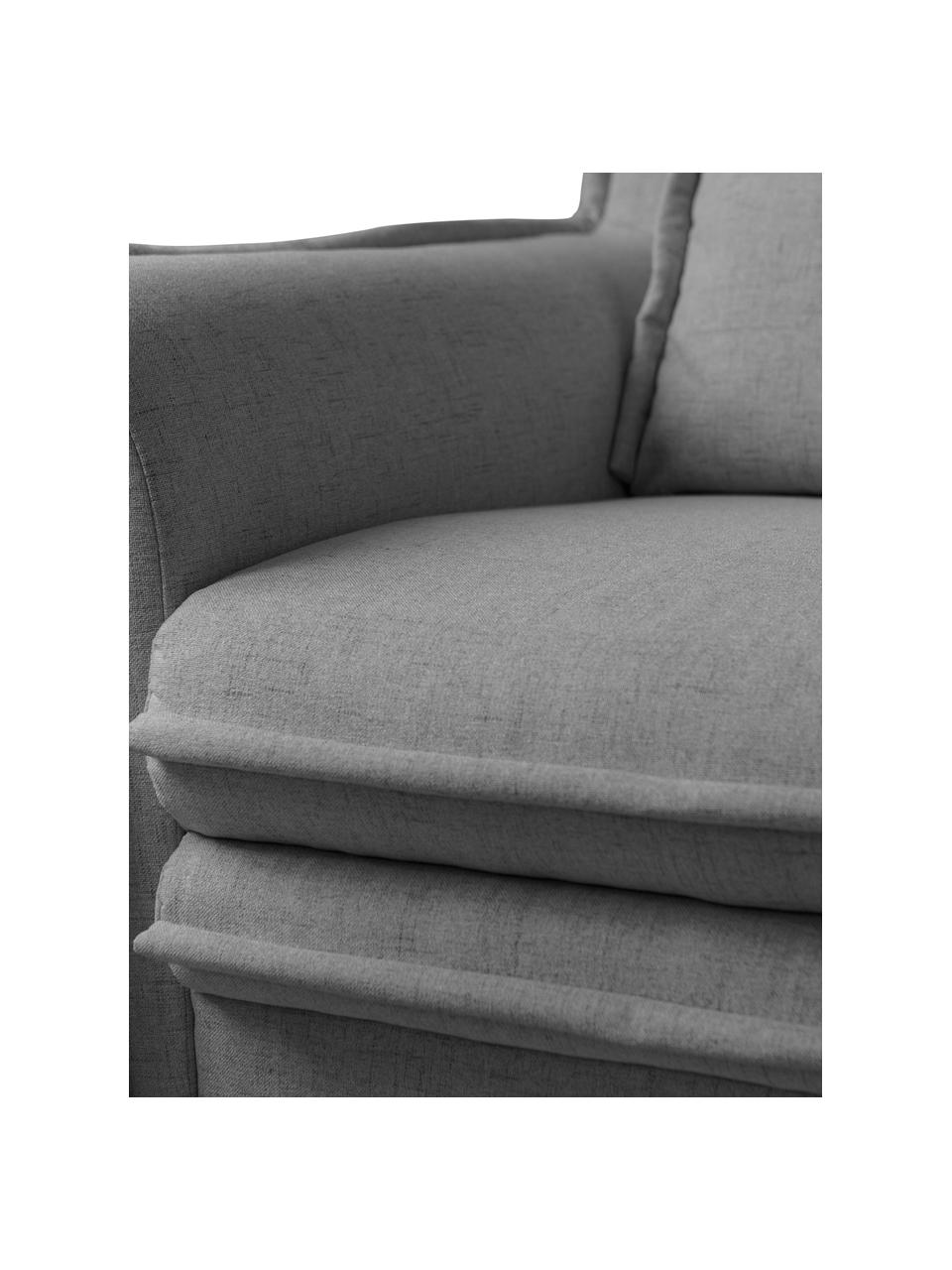 Sillón en lino Charming Charlie, Tapizado: 100% poliéster tacto de l, Estructura: madera, aglomerado, Gris, An 85 x F 85 cm