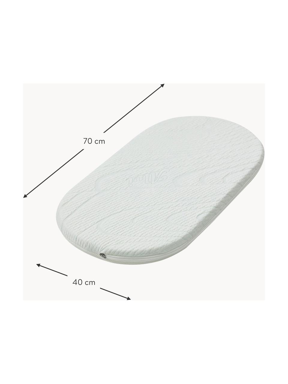 Colchón artesanal para cuna moisés Robe, Funda: 100% algodón crudo, Blanco, An 40 x L 70 cm
