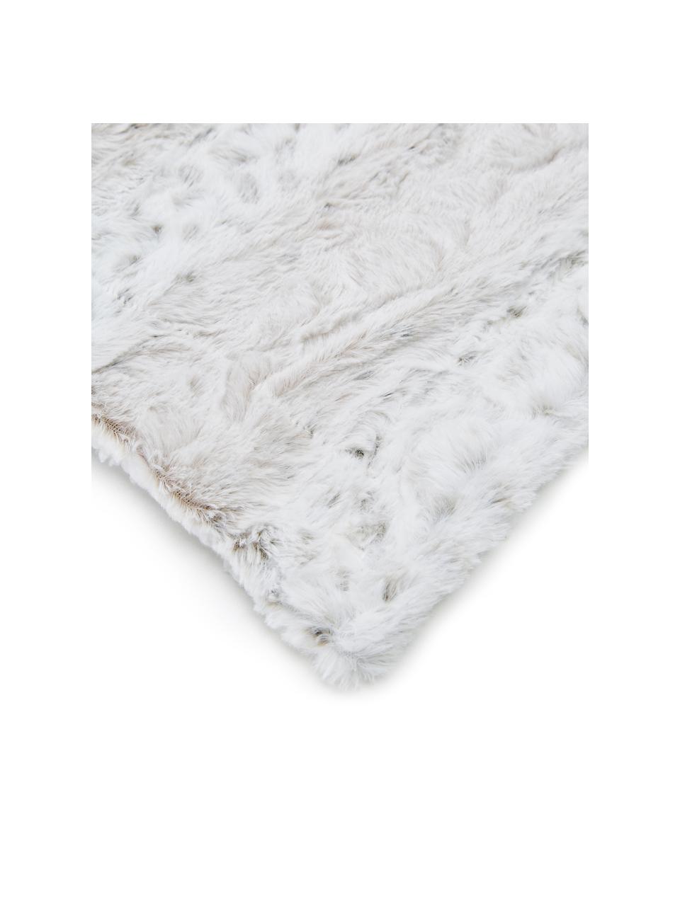 Manta de piel sintética Vilnius, 100% poliéster, Crema, gris, blanco, An 125 x L 150 cm
