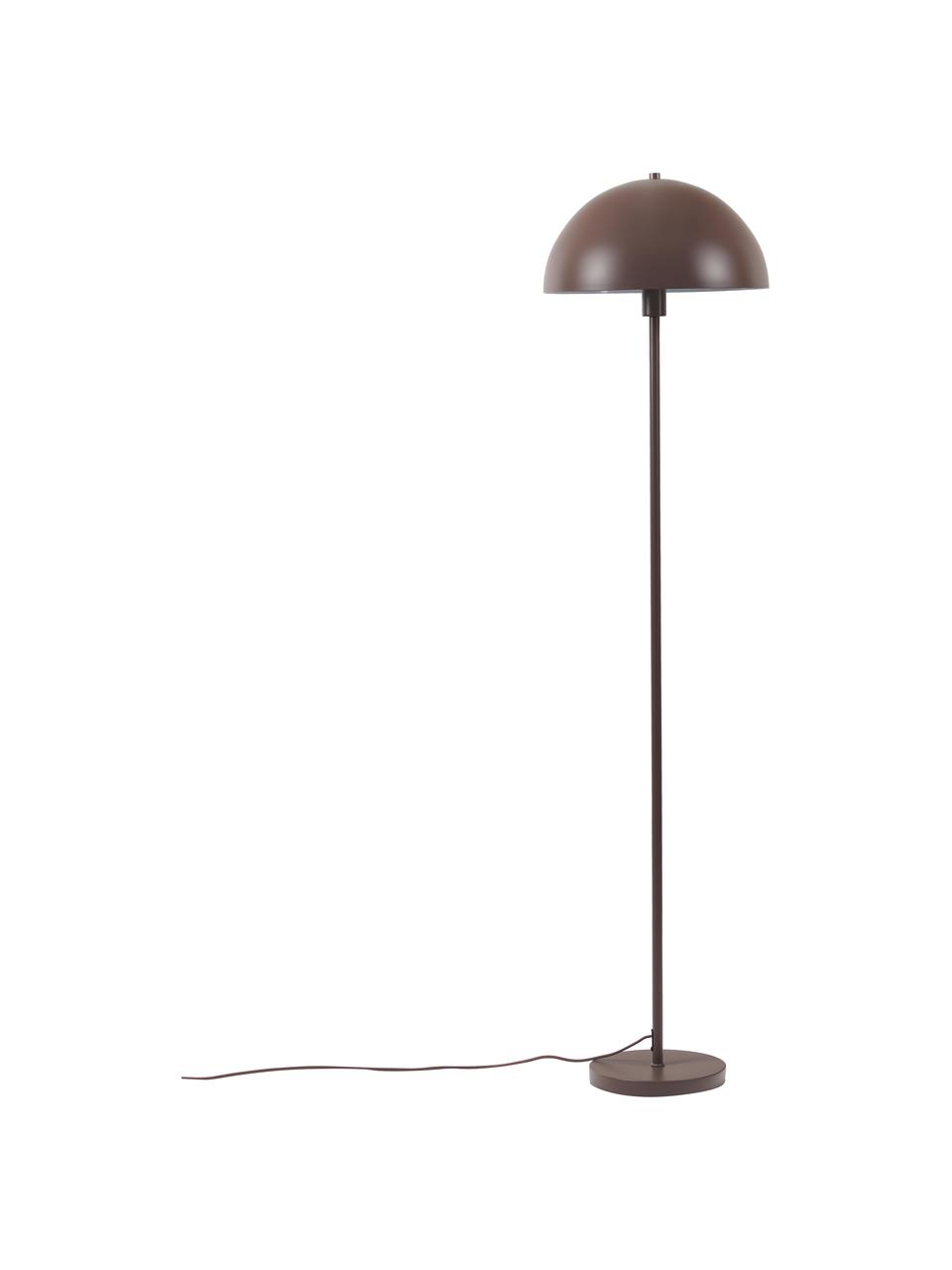 Vloerlamp Matilda in donkerbruin, Lampenkap: gepoedercoat metaal, Lampvoet: gepoedercoat metaal, Bruin, Ø 40 cm x H 164 cm
