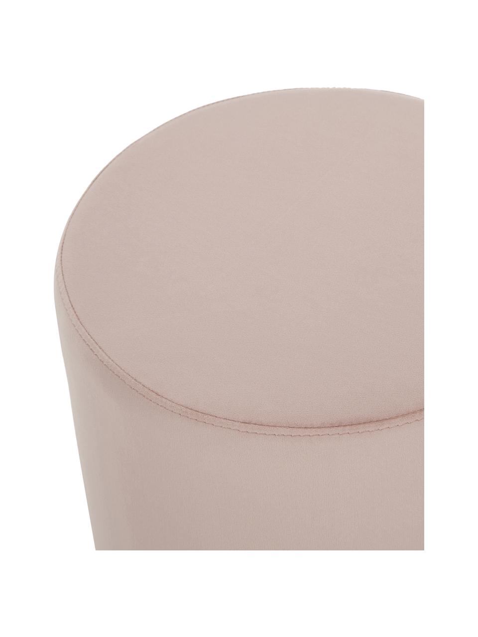 Fluwelen poef Daisy, Bekleding: fluweel (polyester), Frame: multiplex, Fluweel roze, Ø 38 x H 45 cm