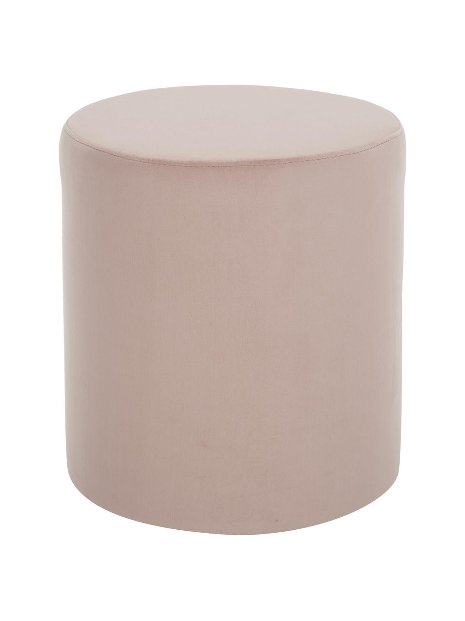 Fluwelen poef Daisy, Bekleding: fluweel (polyester), Frame: multiplex, Fluweel roze, Ø 38 x H 45 cm