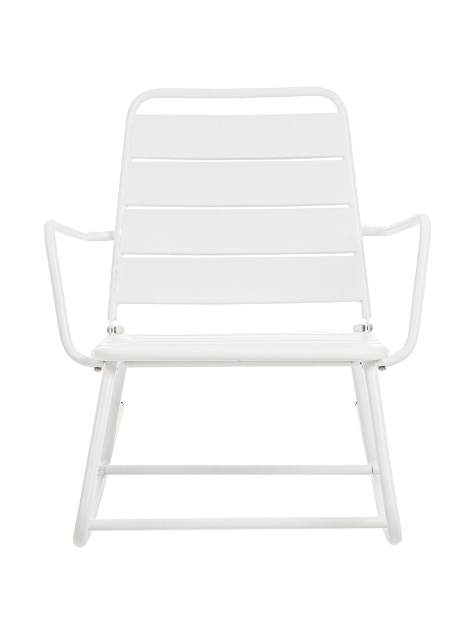 Fauteuil de jardin à bascule Lillian, Acier, revêtement par poudre, Blanc, larg. 63 cm x haut. 74 cm