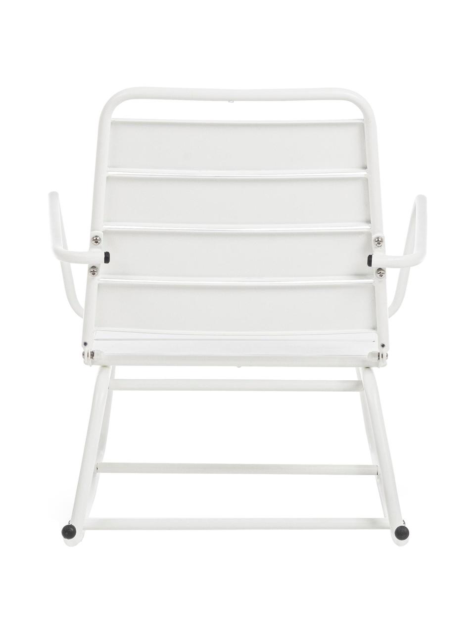 Fauteuil de jardin à bascule Lillian, Acier, revêtement par poudre, Blanc, larg. 63 cm x haut. 74 cm