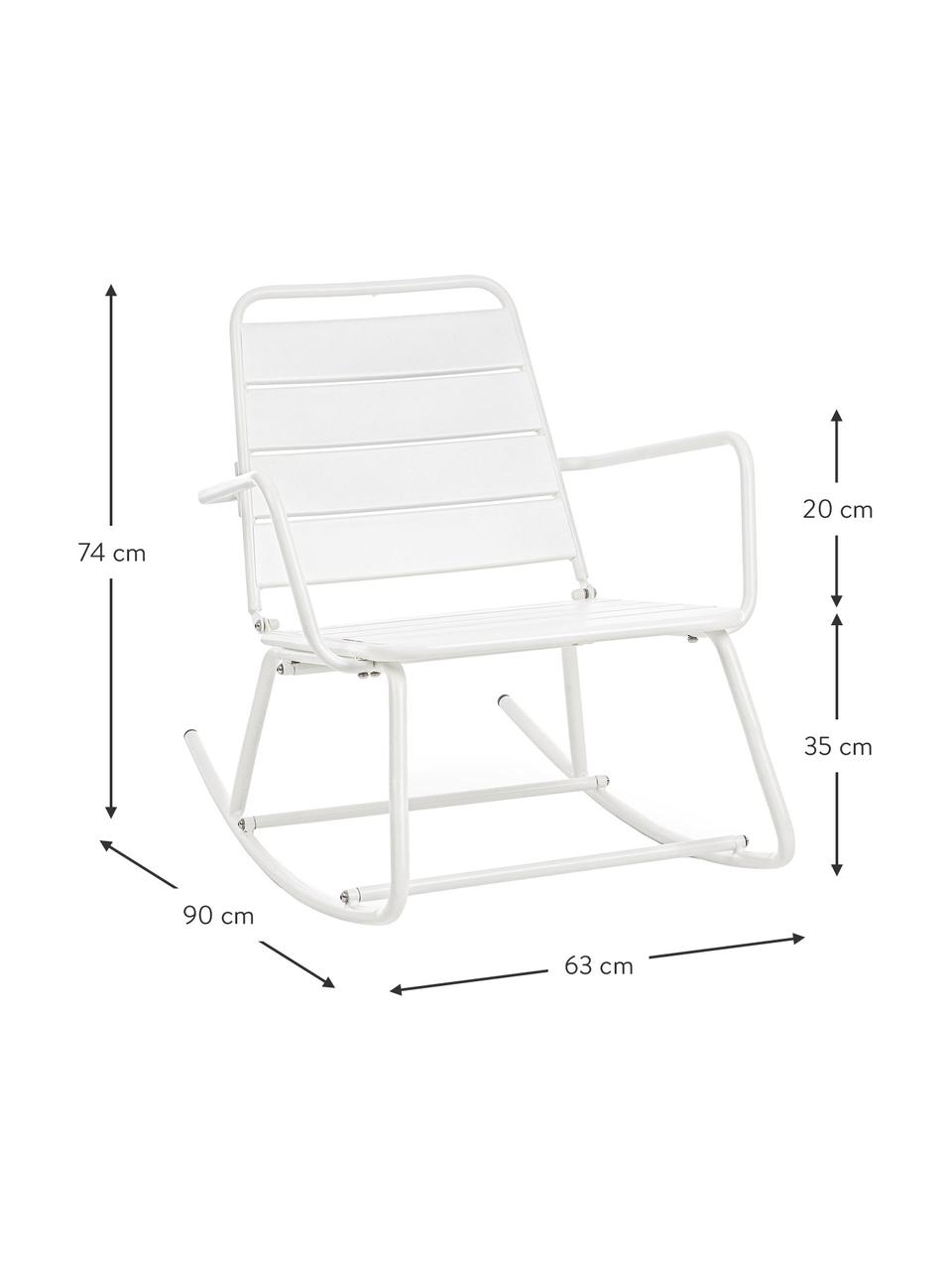 Fauteuil de jardin à bascule Lillian, Acier, revêtement par poudre, Blanc, larg. 63 cm x haut. 74 cm