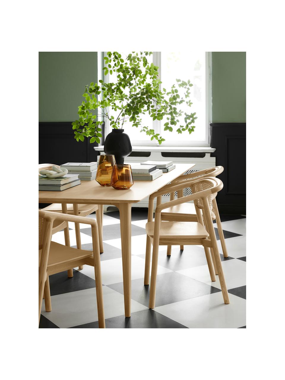 Armstoel Gali met Weens vlechtwerk, naturel, Frame: massief essenhout, FSC-ge, Zitvlak: eucalyptus-multiplex, FSC, Essenhout, beige, B 56 x D 55 cm