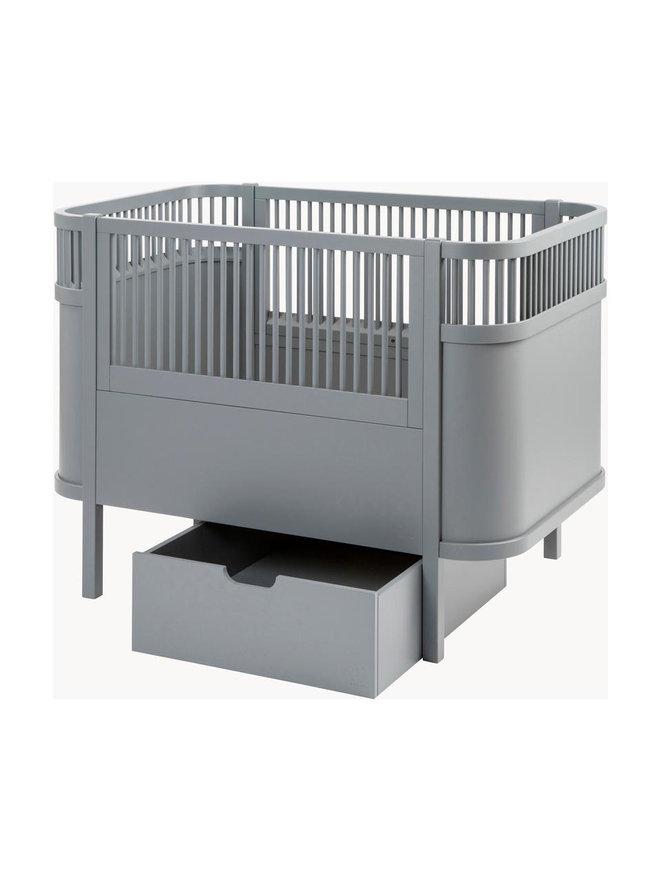 Dřevěná zásuvka do postele s kolečky Baby & Junior, Tmavě šedá, Š 55 cm, H 71 cm
