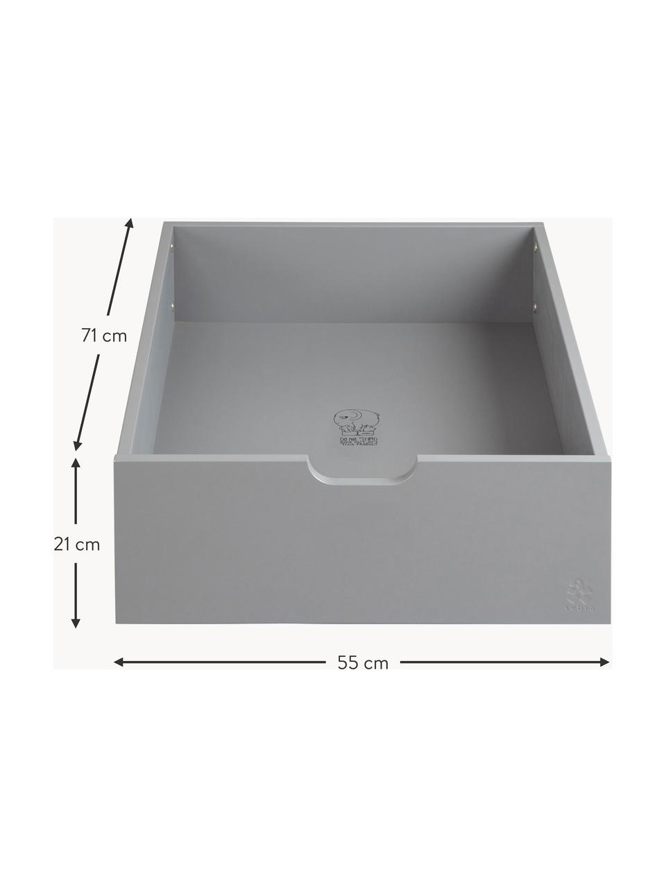 Bettschublade Baby & Junior mit Rollen, Korpus: Mitteldichte Holzfaserpla, Rollen: 100 % Gummi, Dunkelgrau, B 55 x T 71 cm