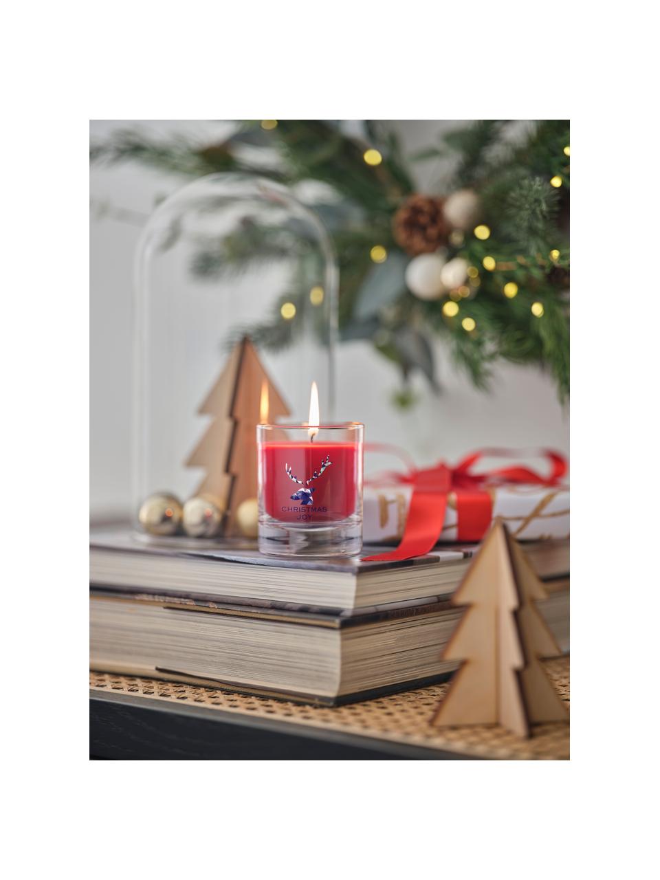 Weihnachtskerze Christmas Joy (Zimt, Nelke & süße Vanille), Behälter: Glas, Deckel: Metall, beschichtet, Zimt, Nelke & süße Vanille, Ø 8 x H 12 cm