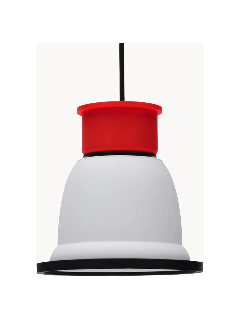 Kleine Pendelleuchte CL1, Lampenschirm: Silikon, Kunststoff, Weiß, Rot, Schwarz, Ø 18 x H 18 cm