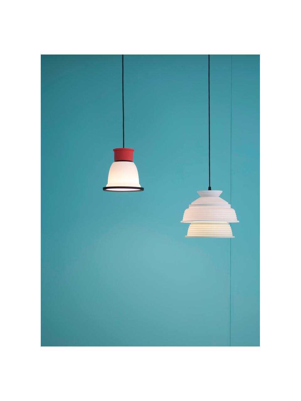 Kleine hanglamp CL1, Lampenkap: silicone, kunststof, Wit, rood, zwart, Ø 18 x H 18 cm
