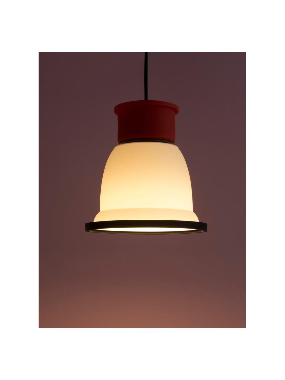 Kleine Pendelleuchte CL1, Lampenschirm: Silikon, Kunststoff, Weiß, Rot, Schwarz, Ø 18 x H 18 cm