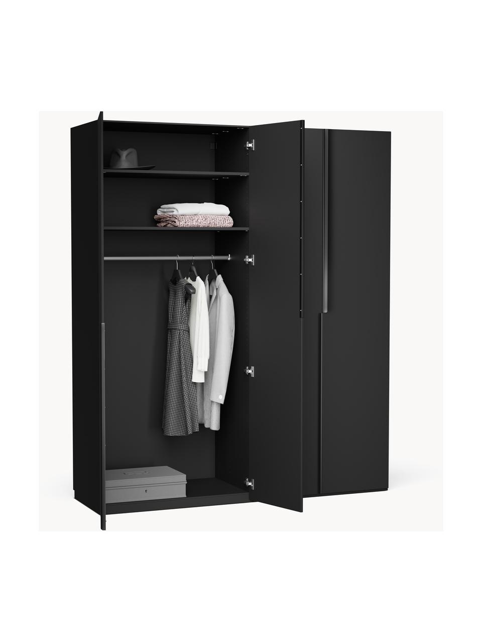 Armoire modulaire à portes battantes Leon, larg. 200  cm, plusieurs variantes, Noir, Classic Interior, larg. 200 x haut. 236 cm