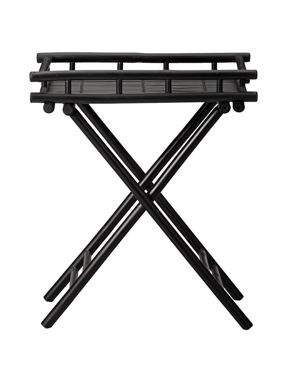 Bambusový zahradní odkládací stolek Mandisa, Černě lakovaný bambus, Černá, Š 60 cm, V 68 cm