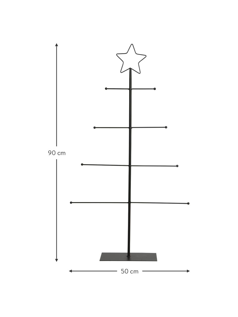 Sapin décoratif Starna, haut. 90 cm, Métal, Noir, larg. 50 x haut. 90 cm
