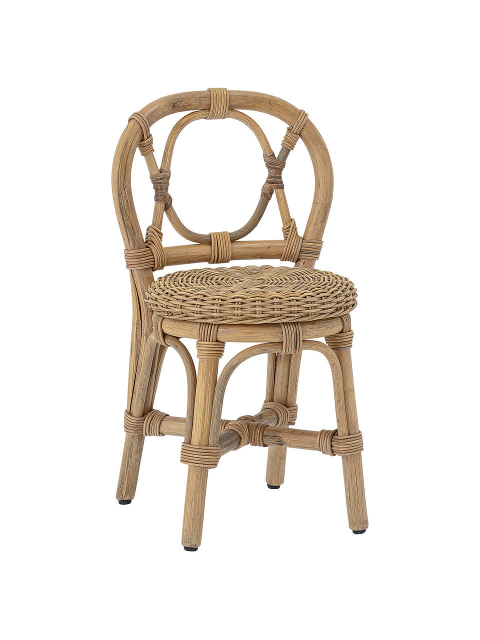 Krzesło dla dzieci z rattanu Hortense, Rattan, Jasne drewno naturalne, S 31 x G 31 cm