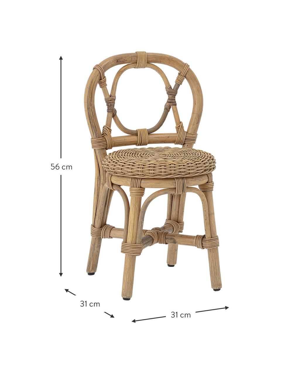 Kinder-Stuhl Hortense aus Rattan, Rattan, Helles Holz, B 31 x T 31 cm