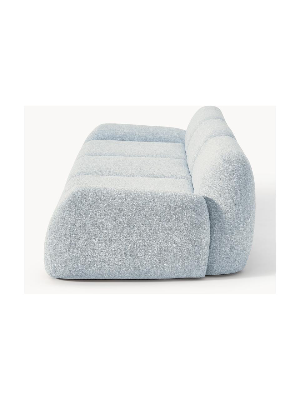 Modulares Sofa Wolke (4-Sitzer) aus Bouclé, Bezug: Bouclé (96 % Polyester, 4, Füße: Kunststoff Dieses Produkt, Bouclé Hellblau, B 343 x T 118 cm