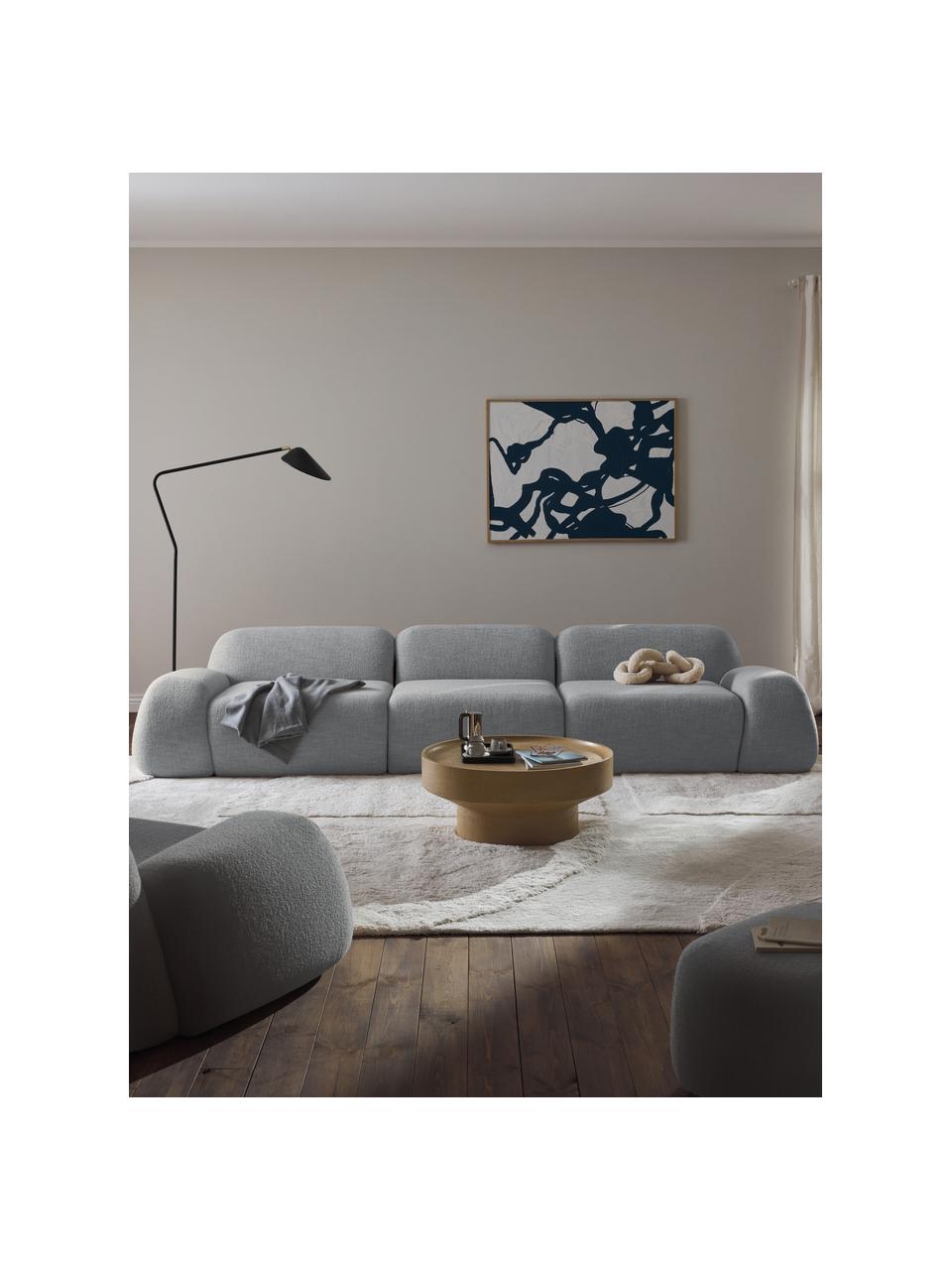 Modulares Sofa Wolke (4-Sitzer) aus Bouclé, Bezug: Bouclé (96 % Polyester, 4, Bouclé Hellblau, B 343 x T 118 cm